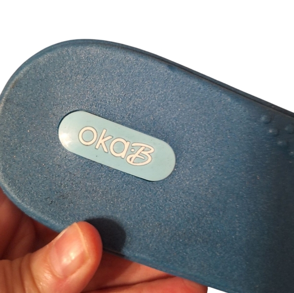 Oka B TEAL Slip on Sandals Slides Ladies Medium Large BEACH Shoes Cruise Shower - Picture 3 of 5